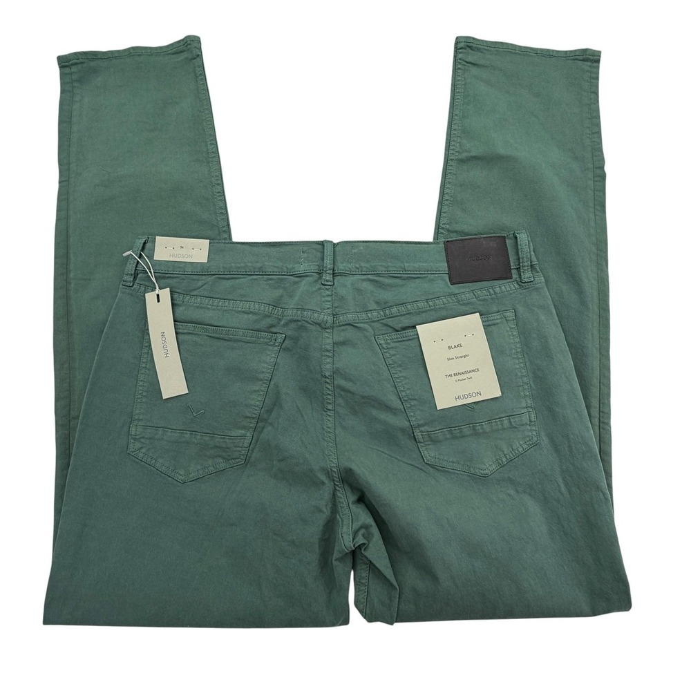 Hudson Pants Mens 38 X 32 Green Chino Blake The Renaissance Slim Straight
